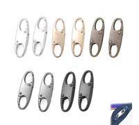10PCS Zipper Clips Anti Theft, Zip Lock, Zipper Lock Alloy, S Carabiner, Small Pull Locks, Mini Snap S Hooks for Camping, Fishing, Traveling, Outdoor Sports(5 Colors)