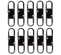 10pcs Zipper Clips, Backpack Zipper Theft Lock Dual Locking Carabiner Keychain Lock Clip Zipper Pull Replacement for Outdoor Camping Tents Backpacks Luggage Suitcase Bag (Dark Gray)