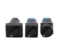 10pcs16mm 2 3 Positions Latching Self Lock 3/6 pins Push Rotary Button Switch Round Selector Switch Round/Square/Rectangular Head(3 GEAR POSITION_2NO 2NC 6PIN_SQUARE)