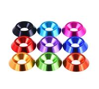 10PCS304 Stainless Steel Cup Washers,10pcs M3 M4 M5 M6 M8 Aluminum Colorful countersunk concave conical Decorative Groove Washer(Light Blue,M5)