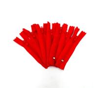 10piece 3 Inch 24 inch (7.5cm 60cm) Nylon Coil Zippers for Tailor Sewing Crafts Nylon Zippers Bulk 20 red 25cm