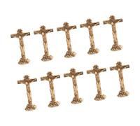 10Piece Handcrafted Resin Miniature Crosses Ornament for Home, A