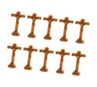 10Piece Handcrafted Resin Miniature Crosses Ornament for Home, B