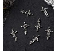 10Pieces 3D Halloween Art Gothic Skull Rhinestones Vintage Skeleton Art Jewelry Craft