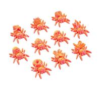 10Pieces 3D Printed Spiders, Fake Spiders for Goody Bag Fillers, Vivid Plastic Fake Spider Haunted House Halloween Decor (Orange)