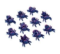 10Pieces 3D Printed Spiders, Fake Spiders for Goody Bag Fillers, Vivid Plastic Fake Spider Haunted House Halloween Decor (Purple)