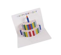 10Pieces Beautiful 3D Birthday Card Party Supplies Unique Rainbow Greeting Paper Texture for Children Colorful