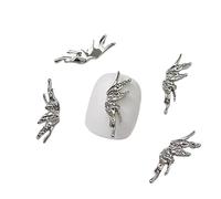 10Pieces Butterfly 3D Alloy Butterfly Silver Butterfly Rhinestones For Acrylic Nails