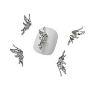 10Pieces Butterfly 3D Alloy Butterfly Silver Butterfly Rhinestones For Acrylic Nails