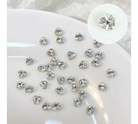 10Pieces Flatback Glass Nails Rhinestones Crystal Charm Nail Art Flatback Decorations Glitter Manicure Wedding Accessories Festival Decorations