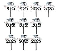 10Pieces Graduation Hat Cake Decoration Bachelor Hat Cake Toppers Metallic Paper Dessert Decoration For Dessert Acrylic Toppers