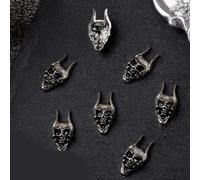 10Pieces Nail Art Charms Punk Retro Skull Luxury Metal Gothic Design Manicure Tips Rhinestones Decoration Nail Adornment Punk Accessory