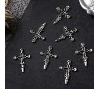 10Pieces/set Vintage Skull Heart Art Decoration Metal Manicure Accessories Decoration