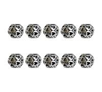 10Pieces Tibetan Styles Silver Beads with Large 9mm Holes Handmade Jewelry Accessories for Unique Jewellery Crafting Rondelle Beads