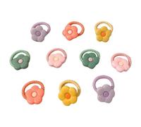 10Pieces Toddler Elastic Hairband With Bright Color Flower/Fruit Theme Hair Ties For Kids Various Hairstyles Daily Wear