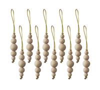 10Pieces Wood Beaded Decoration Christmas Tree Wood Beads Ornament for Holiday and Home Craft Supplies