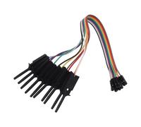 10PIN Hook Clip Test Leads for Logic Analyzer, 20cm High-Efficiency Retractable Probe Cable with Spring-Loaded Clips, Copper Wire, Heat Resistant, Compatible with Hobby Components USB Tester