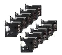 10PK 45021 Label Tape 12mm X 7m Compatible With Label Printer Models LM160 280 LabelPoint 350 For Part Number 45021 Works With D1 Ribbon Cassette Replacement For 45021 White On Black(White on Black)