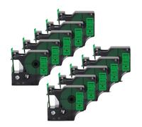 10PK 45021 Label Tape 12mm X 7m Compatible With Label Printer Models LM160 280 LabelPoint 350 For Part Number 45021 Works With D1 Ribbon Cassette Replacement For 45021 White On Black(Black on Green)