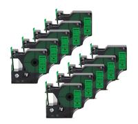10PK 9mm Black on White Label Tape - Works w/LabelPoint 160/280/420P (D1 40913)(Black on Green)