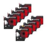 10PK 9mm Black on White Label Tape - Works w/LabelPoint 160/280/420P (D1 40913)(Black on Red)