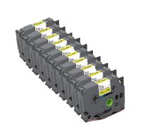 10PK 9mm TZ Yellow Tape TZFX621 Flexible ID Wire Label Cassette Ribbon Compatible with Label Maker
