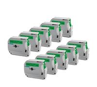 10PK Black On White M-K231 Compatible Labels 12mm Labeling Tape Works With MK 231 MK-231 Label Maker M Tape For Labeling Device(10PK-Black on Green)
