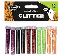10pk Halloween Glitter Tubes | Assorted Vibrant Colours | Reusable Glitter Shakers for Arts and Crafts, Cards Decor