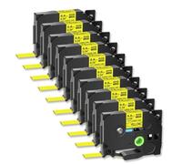 10PK Heat Shrink Tube Label Compatible with Printer Supplies HS HSe-621 8.8mm Black On Yellow for Part Number HS HSe-621