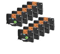 10PK TZ White 231 Label Tape Compatible with TZE 231 Ribbon 12mm 24mm 631 431 335 Lael for Label Maker for Part Number TZE 231 Printer Supplies(Black on Flu-Orange)