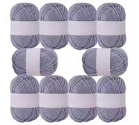 10Rolls 2.5mm 25g/roll Small 4Ply Milk Cotton Crochet Knitting Yarn for DIY Crafts Handmade Projects Doll Making (36 Light Grey)