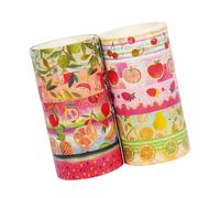 10Rolls Fruit Decorative Tape 15mmX9.8ft Adhesive Paper Tapes For Craft Scrapbooking Journal Photo Album Picture Frame Scrapbook Adhesive