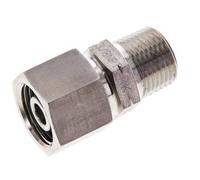 10S & 3/8'' NPT Stainless Steel Straight Swivel with Male Threads 630 bar FKM O-ring Sealing Cone Adjustable ISO 8434-1