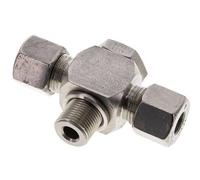 10S & G3/8'' Stainless Steel Tee Swivel Joint Cutting Fitting with Male Threads 400 bar ISO 8434-1