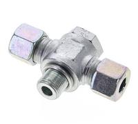 10S & G3/8'' Zink plated Steel Tee Swivel Joint Cutting Fitting with Male Threads 400 bar ISO 8434-1