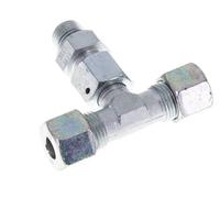 10S & M16x1.5 Zink plated Steel T-Shape Tee Cutting Fitting with Male Threads 630 bar Adjustable ISO 8434-1