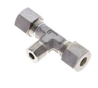 10S & R3/8'' Stainless Steel T-Shape Tee Compression Fitting with Male Threads 450 bar ISO 8434-1