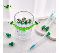 10set Disposable Mascara Wands Set, Include 10Pcs Crystal Lash Spoolies Brush and 10 Pcs Reusable Empty Eyelash Brush Tubes St. Patrick's Party Makeup Brush Mascara Wand St. Paddy's Day