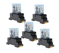 10set MY4NJ Small Electromagnetic Power Relay DC 12V 24V 36V 48V 110V 220V 380V Coil 4NO 4NC DIN Rail 14 pins + Base Mini(Ac,48V)