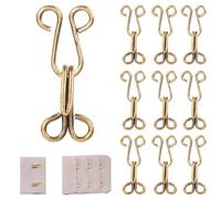 10Set Sewing Hooks and Eyes for Sewing,Sewing Hooks and Eyes Closure,Sewing Hooks Coat Hook Fastener Gold Bra Hooks Metal Eyes Closure Clothing Fasteners for Jewelry Sewing Bra and Clothing
