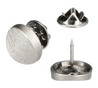 10sets 15mm Alloy Seamless Button,No Sew & No Tools Instant Replacement Snap Tack Button for Clothing Denim Jeans Trousers Bags(Curved Style, Matte Silver)