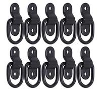 10Sets D Rings Retaining Anchor, D Rings Tether, Heavy Duty Trailer Anchor Rings for Trailers, Trucks, RVs, Campers, Vans(Black)