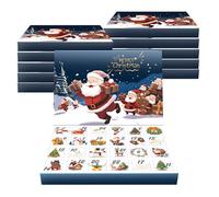 10sets Empty Advent Calendar Box 2025 Blister VAC Tray, 24 Cavity DIY Treat Gift Box, Empty Mystery Gift Box to Fill Yourself Make Your Own Xmas Countdown Box (Blue)