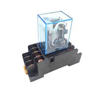 10Sets MY4NJ Mini Electromagnetic Relay 5A 14PIN Coil 4 With 14A Socket Base DC12V 24V AC110V 220V LED(DC 24V)