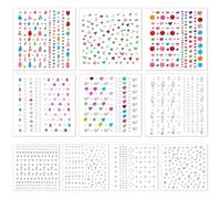 10Sheets Face Gems Self Adhesive Face Rhinestones for Makeup Festival Face Jewels Stick On Pearls Hair Gems Diamond Jewels for Women Girls Pearl Rhinestones Stickers for Face, Hair, Eye, Makeup, Nail