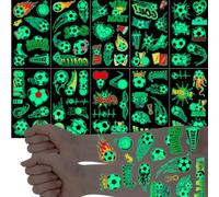 10Sheets Glow In The Dark Temporary Tattoos Sticker,2026 World Cup Football Soccer Temporary Tattoos Stickers,for England Football Birthday Party Decorations