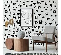 10Sheets Leopard Print Wall Stickers,Black Irregular Polka Dot Animal Art Mural Wall Decals for Teen Girls Boy Kids Nursery Bedroom Home Living Children's Room Kindergarten Decoration