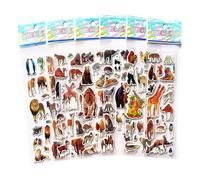 10Sheets Textured Animal PVC Sticker Cartoon Sticker for Notebook Water Bottle Pencil Case Photo Album Scrapbooking Bubble