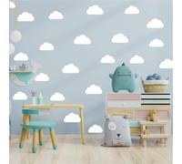 10Sheets White Clouds Wall Stickers,Cloud Wall Stickers Murals Art Design Wall Decals for Teen Kids Bedroom Playroom Nursery Kindergarten Classroom Living Room Nursery Decoration,DIY Home Mural