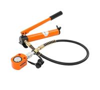 10T Hydraulic Ram Cylinder Jack - 70MPa Portable Manual Hand Pump, 350cc Reservoir, Steel Construction Hydraulic Power Unit for Lifting, Bending, Cutting